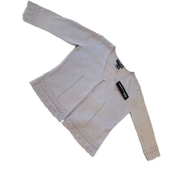 Norton McNaughton Laveder 1 Button Cardigan Sweater Petite Small Women Lace - Picture 2 of 13